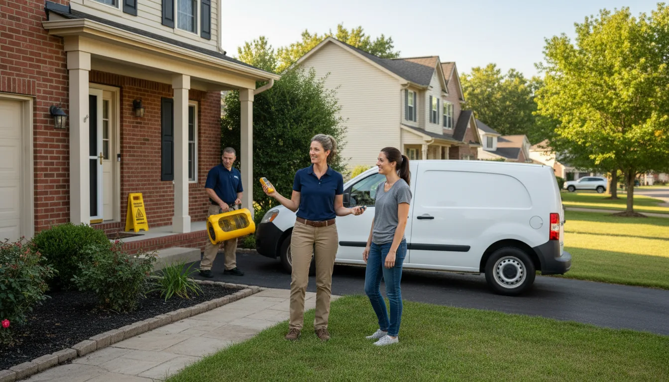 Residential water damage restoration in Carlinville, IL